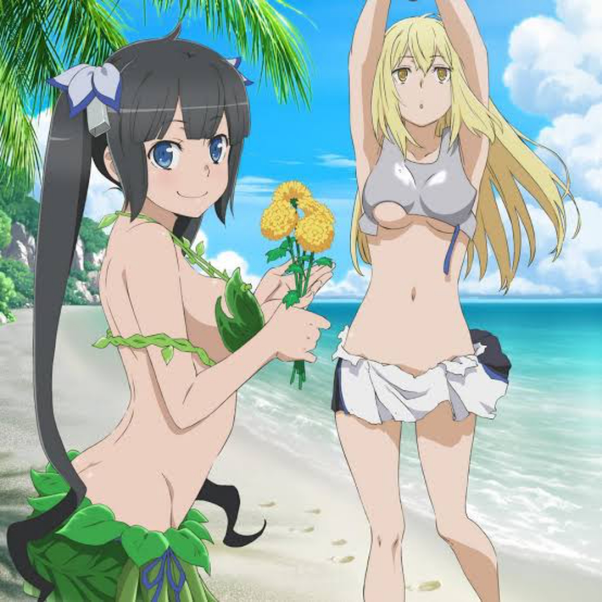 Aiz Wallenstein (CV∶ Saori Oonishi) - Tropica Vacation [Theme Song Dungeon ni Deai wo Motomeru no wa Machigatteiru Darou ka II OVA] cover art on Wallkpop