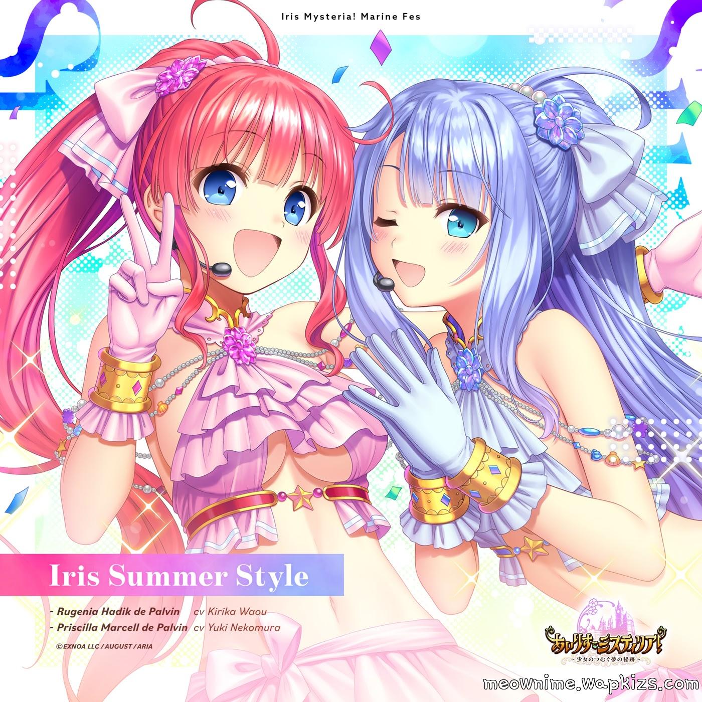 Lugenia Hadik de Palvin (CV: Kirika Waou) and Priscilla Marcell de Palvin (CV: Yuki Nekomura) - Iris Summer Style [Theme Song Iris Mysteria] cover art on Wallkpop