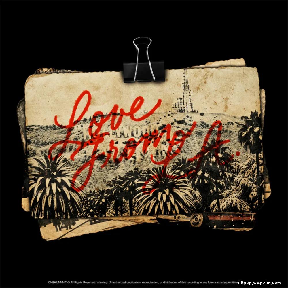 ONEHUNNNIT - Love from LA (feat. Sioru) cover art on Wallkpop