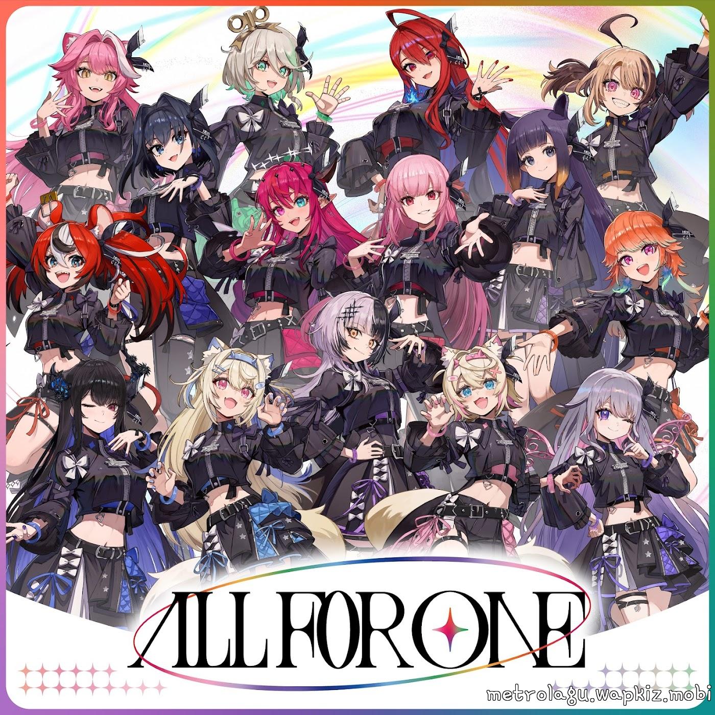 Raora Panthera, Cecilia Immergreen, Elizabeth Rose Bloodflame, Gigi Murin, Ouro Kronii, IRyS, Mori Calliope, Ninomae Inanis, Hakos Baelz, Takanashi Kiara, Nerissa Ravencroft, Fuwawa Abyssgard, Shiori Novella, Mococo Abyssgard, Koseki Bijou - All for One [Theme Song hololive IDOL PROJECT] cover art on Wallkpop