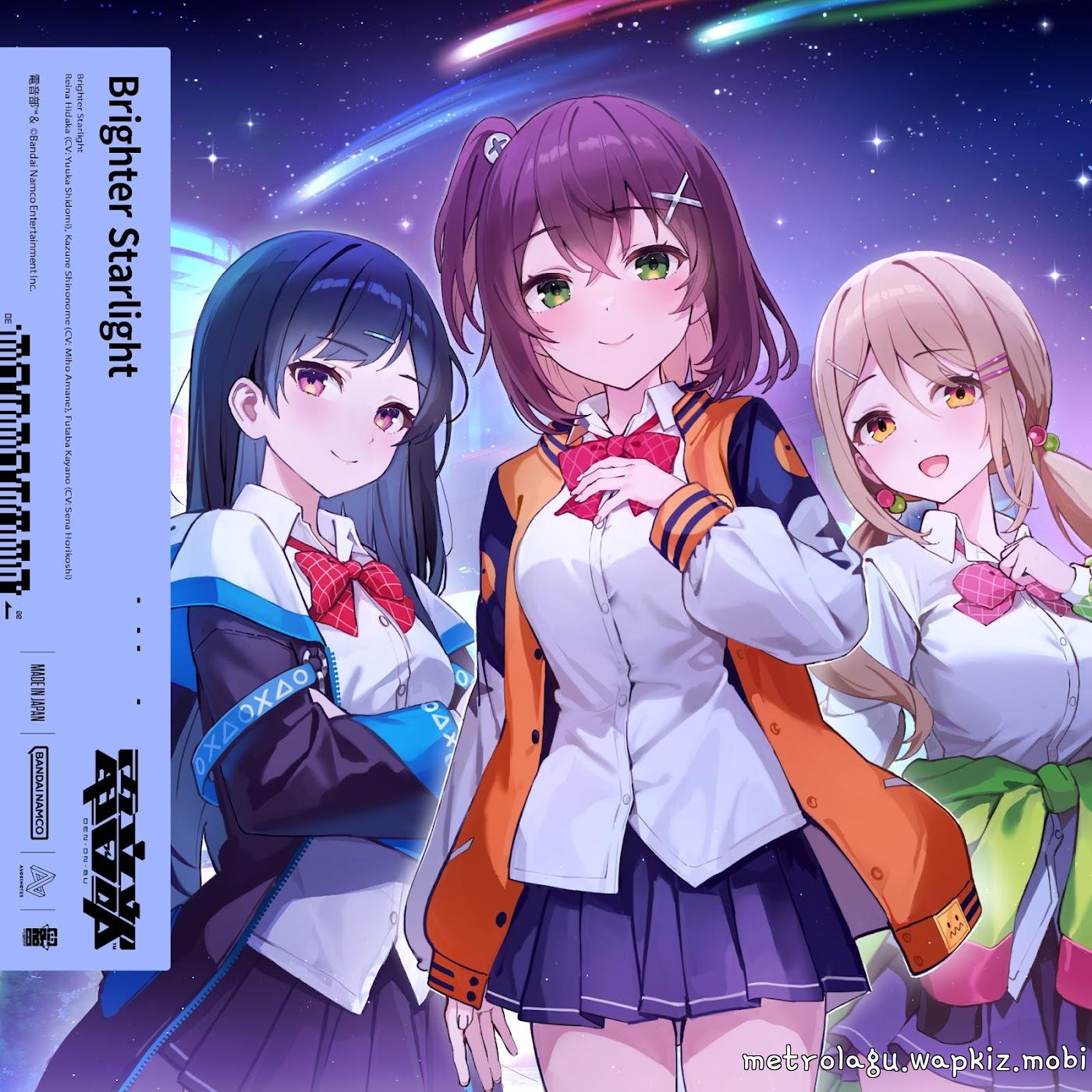 Reina Hidaka (CV: Yuuka Shidomi), Kazune Shinonome (CV: Miho Amane), Futaba Kayano (CV: Sena Horikoshi) - Brighter Starlight [Theme Song DENONBU] cover art on Wallkpop